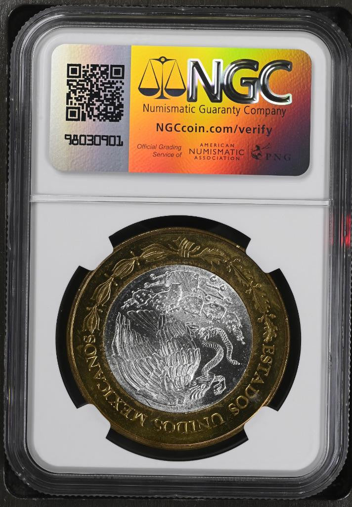 2005 Mo Mexico 180th Anniv Bimetal, Guerrero, 100 Peso MS64 NGC KM# 716