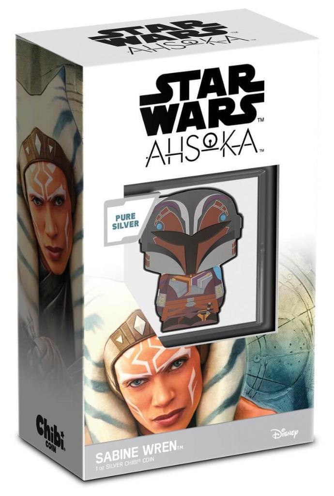 2023 Star Wars Ashoka, Sabine Wren, Niue 1oz, Gilded, Silver $2, Chibi Coin