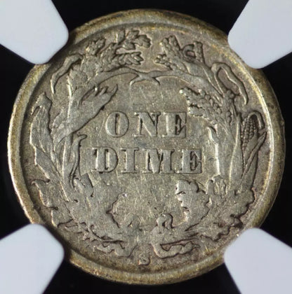 1865-S Seated Liberty Dime VF35 NGC Better Date