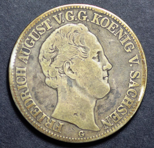 1839 G German States, Saxony Albertine, Friedrich August, Thaler KM# 1148