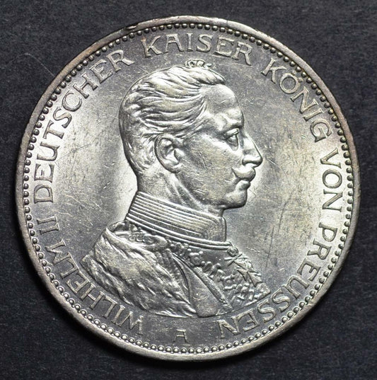1914 A, Prussia, German States, 3 Mark, KM# 538, Mintage 2,022,000, Free Ship