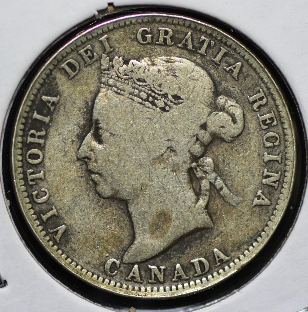 1894, Canada, Victoria, 25 Cents, Tower Hill, Royal Mint, KM# 5, 925 Silver, C1