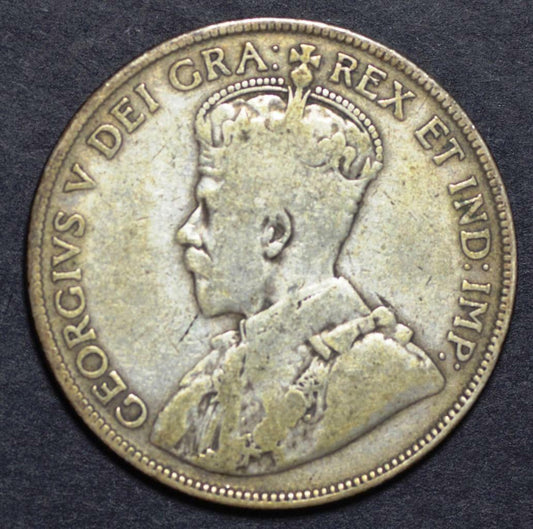 1931, Canada, King George V, 50 Cents, KM# 25a, Ships for Free
