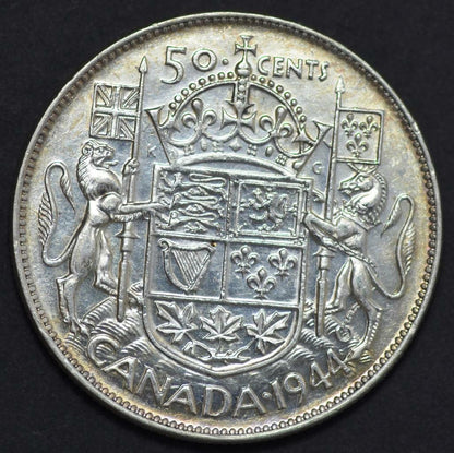1944 Canada, 50 Cents, Half Dollar, Spectacular Condition KM# 36, Ships for Free