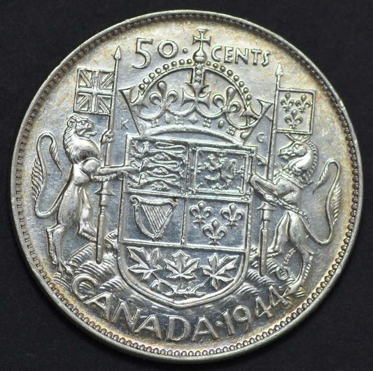 1944 Canada, 50 Cents, Half Dollar, Spectacular Condition KM# 36, Ships for Free