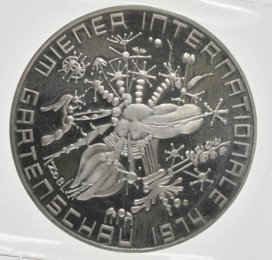 1974 Austria Proof 50 Schilling, Vienna International Garden Expo Commemorative