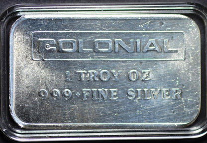 Rare Engelhard Silver 1 Ounce Bar, One of Less Than 1000 Produced for Colonial
