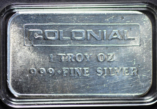 Rare Engelhard Silver 1 Ounce Bar, One of Less Than 1000 Produced for Colonial