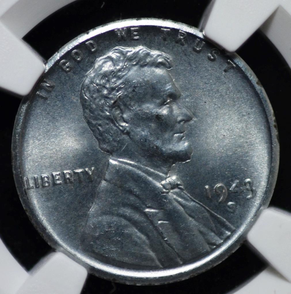 1943-S Lincoln Wheat Cent MS66, Slabbed & Graded by NGC, Free Ship