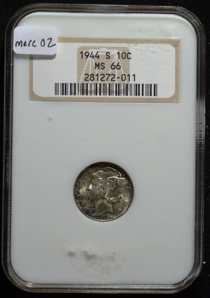1944-S mercury Dime, MS66 NGC, FREE SHIPPING!!!! MERC02