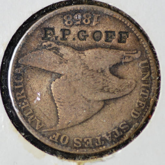 F.P. Goff Merchant Token Ritchie West Virginia C/S on 1858 Flying Eagle Cent