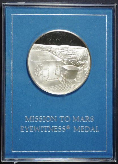 1976 Mission to Mars Medal Sterling Franklin Mint, Original Packaging