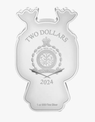 2024 Niue $2, Lunar Series, Year of the Dragon, Gilded, Silver, Chibi, NZ Mint