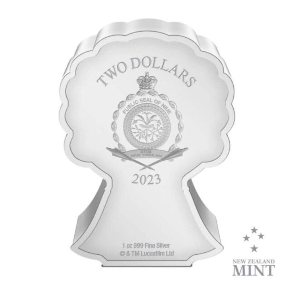 2023 Star Wars, Lando Calrissian, Gilded, Niue 1oz Silver $2, Chibi Coin