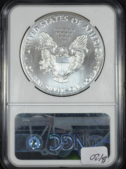 2021 Silver Eagle $1, NGC MS70, Type 1 Mike Castle Signed