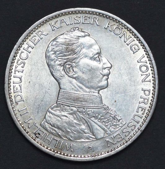 1914 A, German States Prussia 3 Mark KM #538, Ships for Free