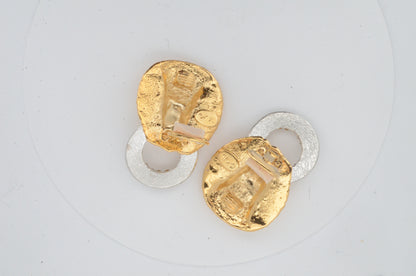 Kenneth Jay Lane KJL Lion Door Knocker Earrings