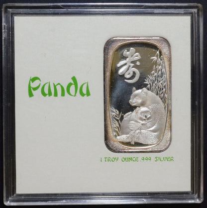 1983 Chinese Panda Mother & Cub - Madison Mint - .999 Fine Silver 1oz Art Bar