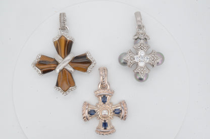 Collection of 3 Judith Ripka Maltese Cross Enhancers