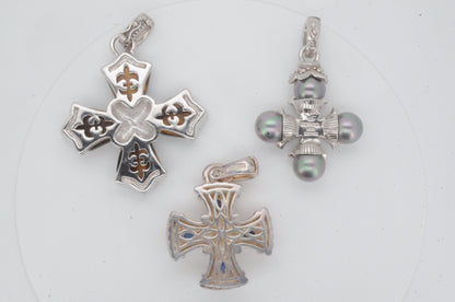 Collection of 3 Judith Ripka Maltese Cross Enhancers