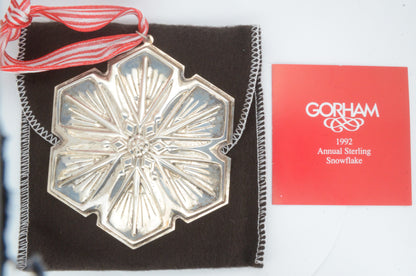 1992 Gorham Sterling Silver Snowflake Oranment