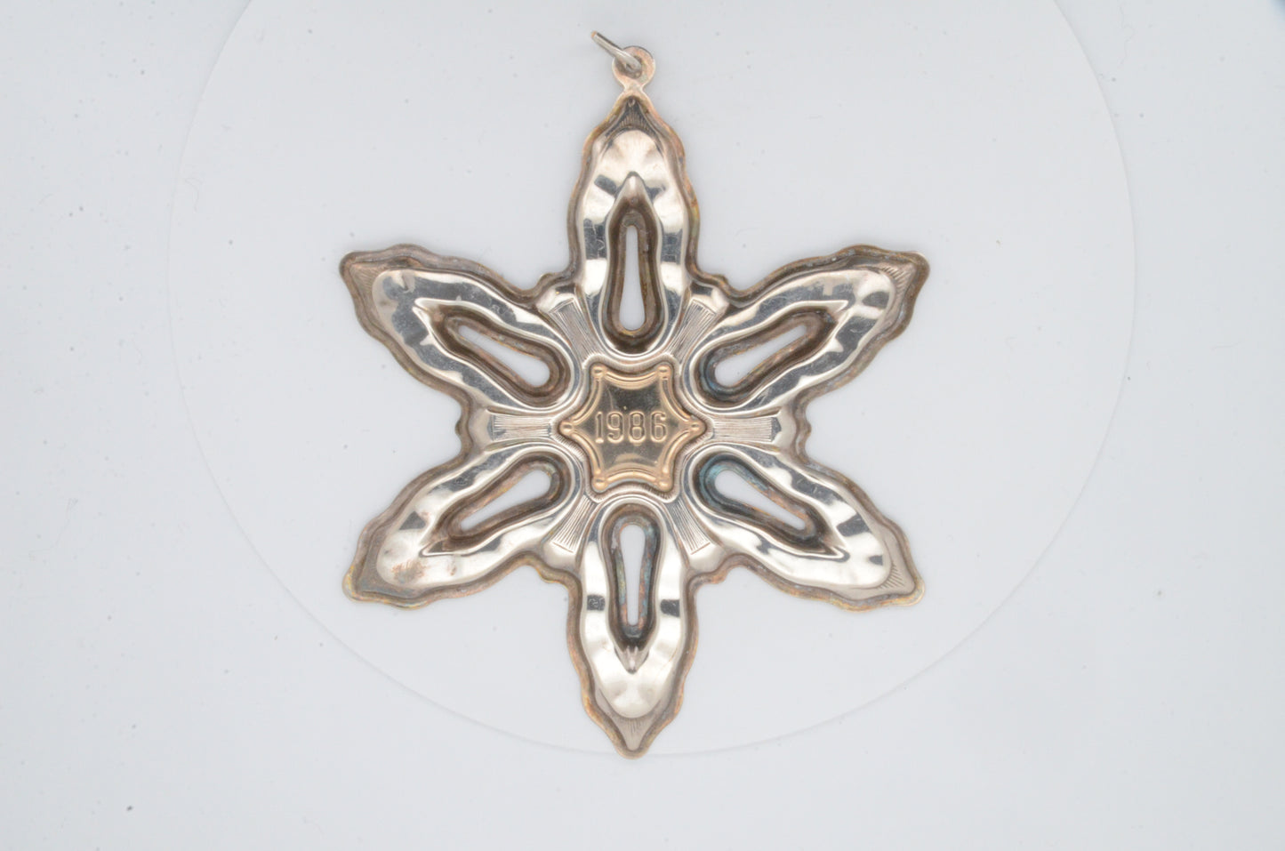 1986 Gorham Sterling Silver Snowflake Ornament