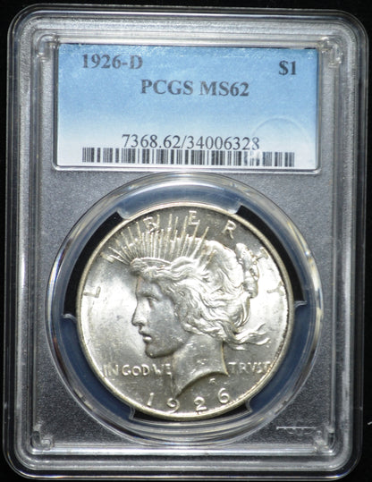 1926-D Peace Dollar MS62 PCGS