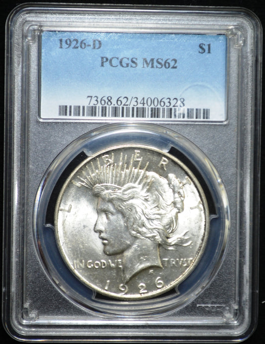 1926-D Peace Dollar MS62 PCGS