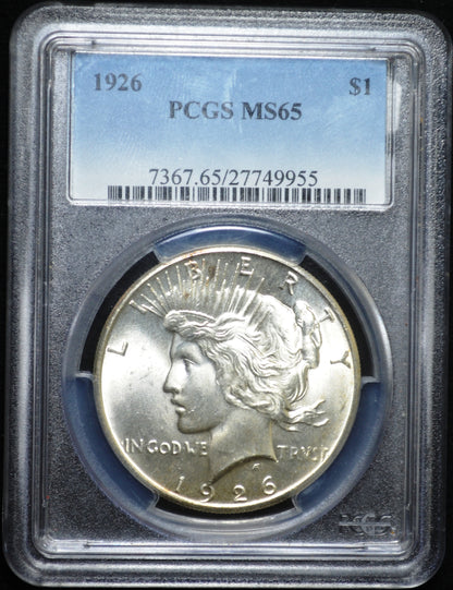1926 Peace Dollar MS65 PCGS