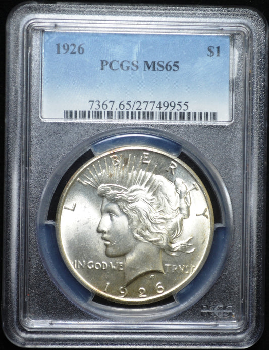 1926 Peace Dollar MS65 PCGS
