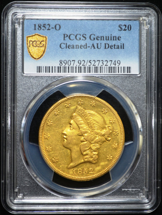 1852-O $20.00 Gold Double Eagle AU Det PCGS