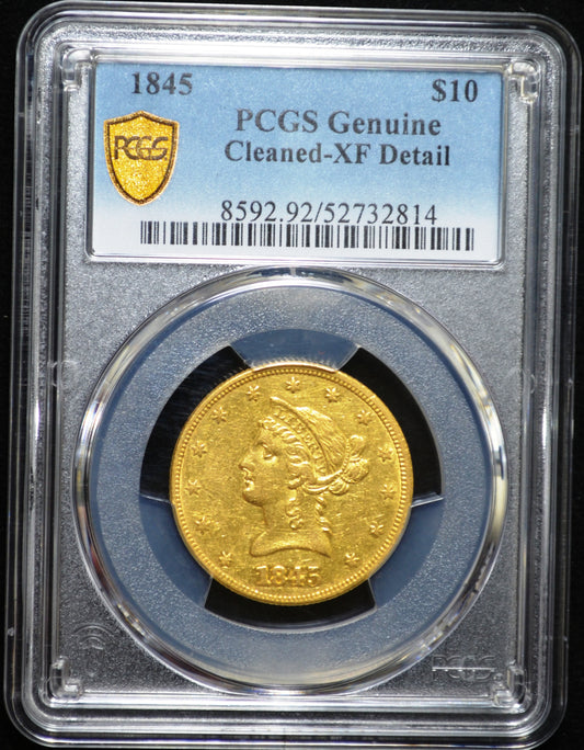1845 $10.00 Gold Eagle XF Det PCGS