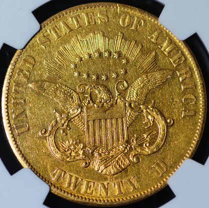 1861-S Paquiet $20 Gold Double Eagle AU Det NGC