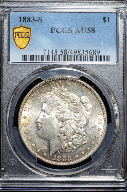 1883-S Morgan Silver Dollar AU58 PCGS