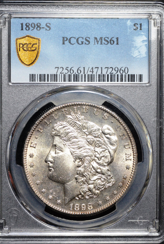 1898-S Morgan Silver Dollar MS61 PCGS