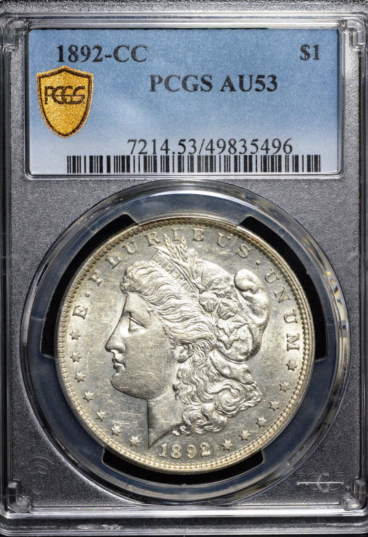 1892-CC Morgan Silver Dollar AU53 PCGS