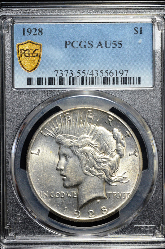1928 Peace Silver Dollar AU55 PCGS