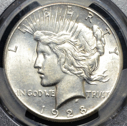 1928 Peace Silver Dollar AU55 PCGS