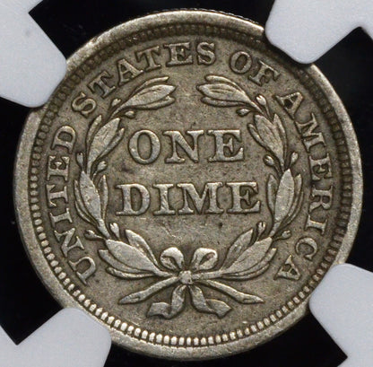 1853 Seated Dime No Arrows VF25 NGC