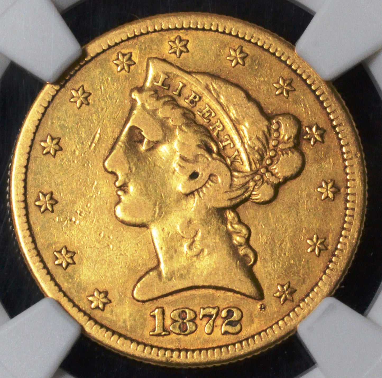 1872-CC $5.00 Gold Half Eagle VF Details NGC