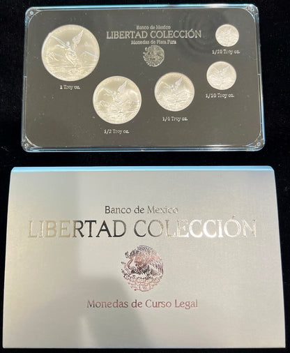 2024 Mexico 5-Coin BU Silver Libertad Set - New In Original Mint Packaging