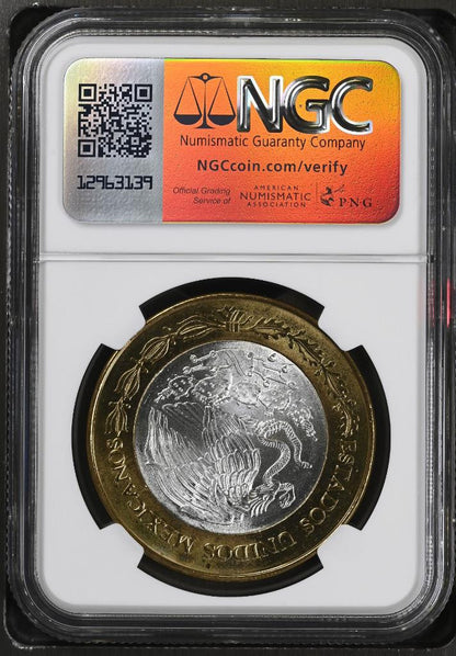 2007 Mo Mexico 180th Ann. Bimetal, Puebla, 100 Peso MS64 NGC KM# 850