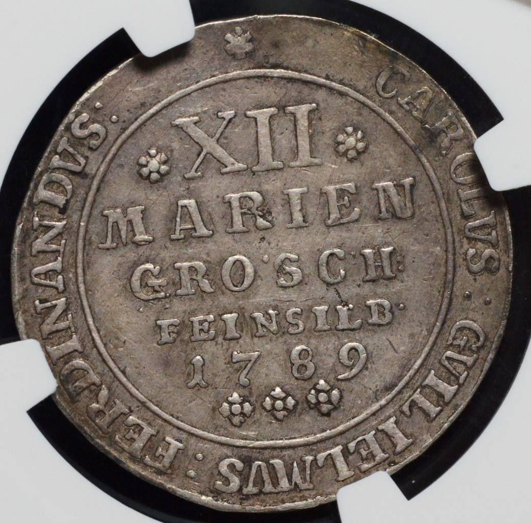 1789 C, German States, Brunswick-Wolfenbuttel 12 MarienGroschen, KM 1029, VF NGC