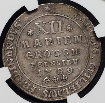 1789 C, German States, Brunswick-Wolfenbuttel 12 MarienGroschen, KM 1029, VF NGC