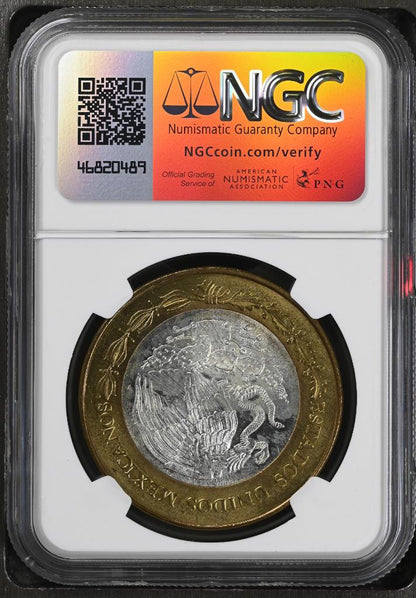 2006 Mo Mexico 180 Anniv Bimetal Angel de la Libertad, 100 Peso MS64 NGC KM# 775