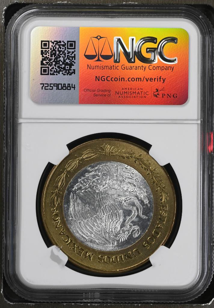 2006 Mo Mexico 180 Anniv Bimetal Campeche 100 Peso MS64 NGC KM# 760