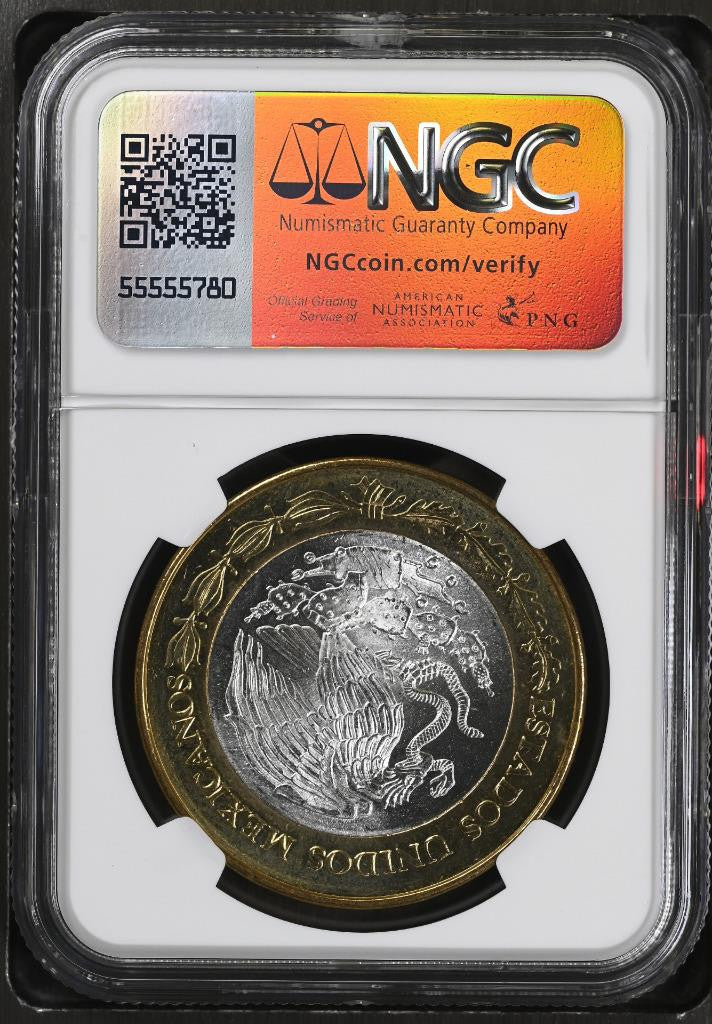 2007 Mo Mexico 180th Ann. Bimetal, Yucatan, 100 Peso MS64 NGC KM# 860