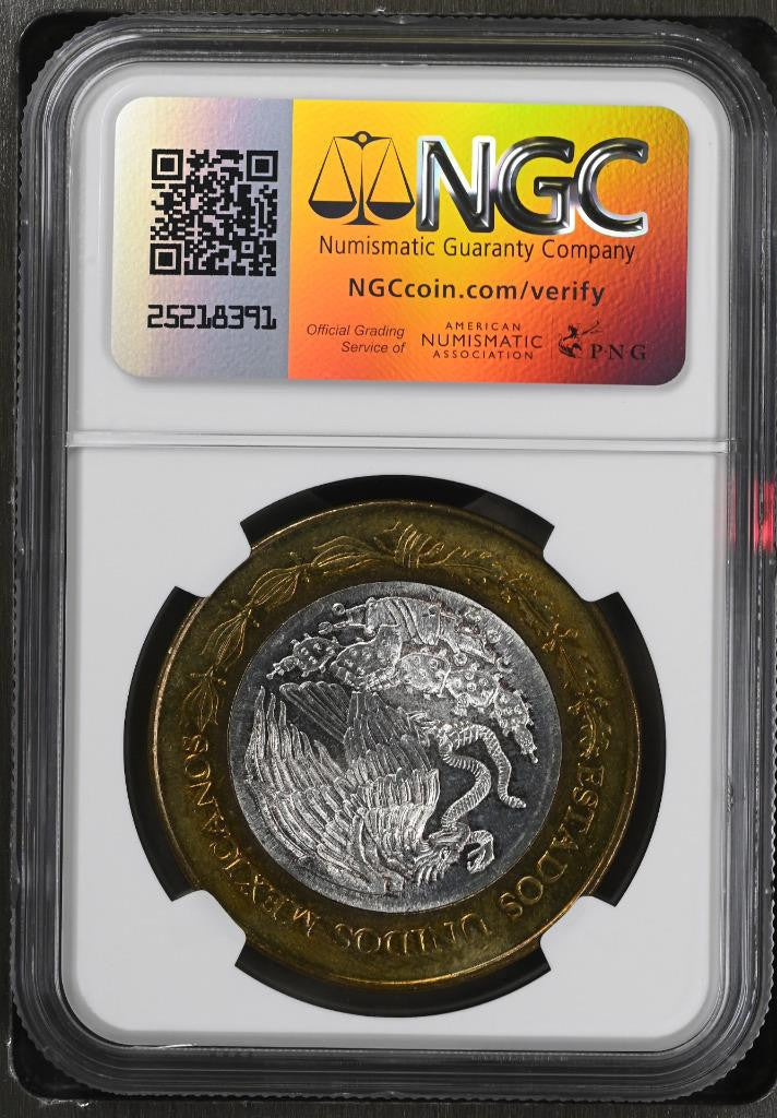 2004 Mo Mexico 180th Ann. Bimetal, Oaxaca, 100 Peso MS64 NGC KM# 740