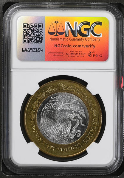 2005 Mo Mexico Federation 180th Anniv Bimetal Chihuahu 100 Peso MS64 NGC KM# 754
