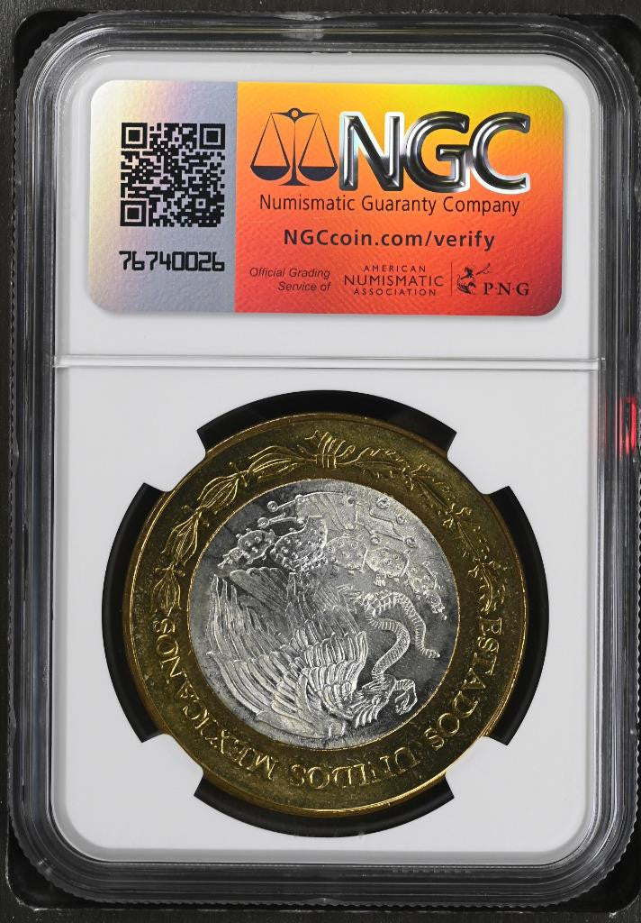 2005 Mo Mexico 180th Anniv Bimetal Mexico City Mint 100 Peso MS64 NGC KM# 731